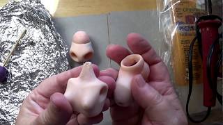 Ball jointed doll with wax core starting the head [upl. by Atikin]