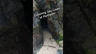 Exploring the Sea Caves at Portreath seacaves motorhomelife [upl. by Aerdnael]