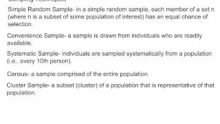 Statistics Sampling Techniques [upl. by Souvaine]