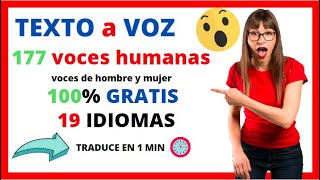 😱 🔥El mejor traductor de TEXTO a VOZ realista más de 177 voces distintas y totalmente gratis 2020🔥 [upl. by Marlo871]