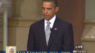 President Obamas Eulogy for Sen Kennedy Part 1 [upl. by Swor402]