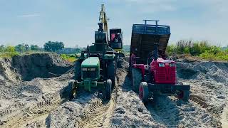 Swaraj Mahindra Sonalika Tractors Loading Sand by Jcb 3dx  Tractor Fully loaded trolley  Ep 33 [upl. by Yzus13]