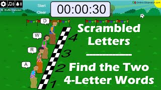 Scrambled Letters  Word  Find the Two 4Letter Words  Anagram  Unscramble Words [upl. by Sutelc]