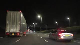 Night Drive On The M5 M6 amp M62 Motorways From Worcester To Liverpool England 2nd February 2024 [upl. by Ynnoj]