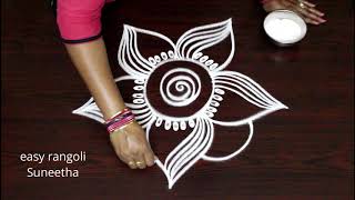 Simple cute muggulu designs  easy rangoli by Suneetha  new kolams [upl. by Yleik]