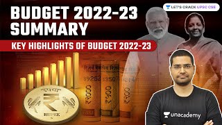 Budget 202223 Summary  Key Highlights of Budget 202223  UPSC CSE 202223  Rahul Bhardwaj [upl. by Adeuga]