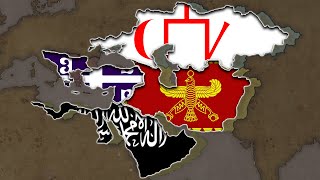 Byzantine Empire amp Persian Empire Vs Golden Horde amp Umayyad Caliphate HOI4 Timelapse [upl. by Pelage118]