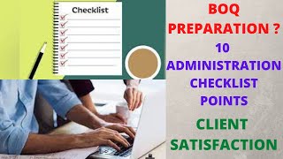 How to prepare a BOQ   10 Administration Checklist Points  Quantity Surveying Tutorial [upl. by Eissalc]