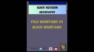 Fold Mountains vs Block Mountains  Quick Revision Geography  UPSC CSE preparation 2024 [upl. by Giraldo]