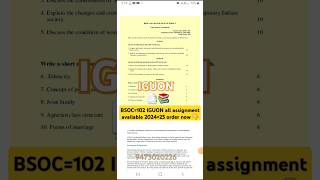 BSOC102 all solved assignment pdf available and other material BSOC102 ignou assignment202425 [upl. by Bobine286]