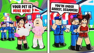 BECOMING SCAMMER POLICE IN ADOPT ME Arresting Scammers Roblox Adopt Me [upl. by Christiana592]