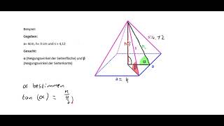 Neigungswinkel einer Pyramide bestimmen [upl. by Ahsrat]