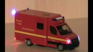 RTW Modell Feuerwehr Crafter mit LED Beleuchtung [upl. by Nirda]