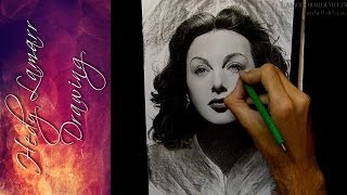 Hedy Lamarr Drawing Portrait [upl. by Bunnie]