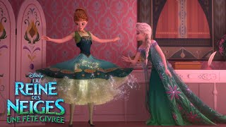 La Reine des Neiges  Une fête givrée  Elsa et Anna se préparent pour la journée  Disney BE [upl. by Cocke]