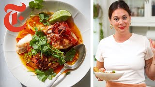 Alison Romans TomatoPoached Fish with Chile Oil  NYT Cooking [upl. by Vokaay]