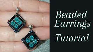 Bugle beads earrings tutorialEasy to make bicone earrings tutorial [upl. by Aram523]