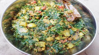 Palong shak recipe bengaliপালংশাক নিরামিষ ঘন্ট [upl. by Radferd]