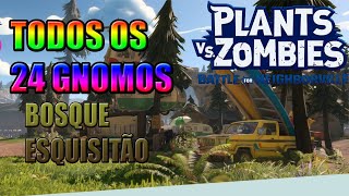 TODOS OS 24 GNOMOS DO BOSQUE ESQUISITÃO  PvZ Battle for neighborville [upl. by Kallick]