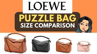 LOEWE PUZZLE BAG SIZE COMPARISON 💕😘 NANO SMALL VS MEDIUM  LOEWE handbags PUZZLE bag  BEST SIZE [upl. by Aram]