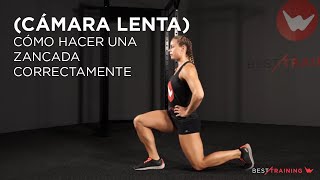 Cámara lenta Cómo hacer una zancada correctamente  Besttraining [upl. by Paviour]