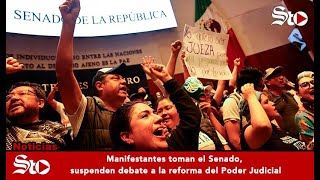 Manifestantes toman el Senado suspenden debate a la reforma del Poder Judicial [upl. by Nickles]