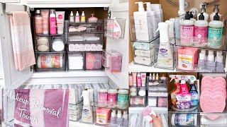 ULTIMATE BATHROOM ORGANIZATION  Satisfying Clean and Bathroom Restock Organizing on A Budget [upl. by Frants]