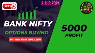 LIVE Options buying  5000 Profit  Aug 2024  banknifty trading TheTradeblazer [upl. by Rabush630]