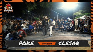 CLESAR VS POKE 4tos de Final  Batalla de Freestyle  LA LIGA DEL BARRIO [upl. by Seidnac]