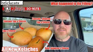 Shipley DoNuts NEW Kolaches REVIEW Are they filled with air brickeats [upl. by Dowski7]