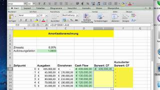 Investitionsrechnung Amortisation mit Excel [upl. by Atikel774]