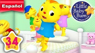 Cinco gatitas saltaban en la cama  Canciones infantiles ¡34 minutos de recopilación LittleBabyBum [upl. by Hoy]