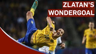 Zlatan Ibrahimovic Scores Amazing 30yard Bicyclekick vs England  Sweden 42 England [upl. by Steinman484]