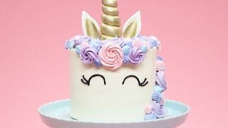 HOW TO MAKE A UNICORN CAKE  NERDY NUMMIES [upl. by Ellinnet768]