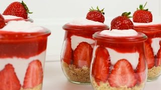 Schnelles Erdbeer Glasdessert  Glas Dessert mit Erdbeeren [upl. by Constantin]