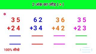 Addition of 2 digit numbers without carry l 2 digit addition  2 digit addition for class 2  जोड़ 2 [upl. by Shaff12]