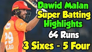 Dawid Malan Super Batting Highlights  HBL PSL 2020MB2 [upl. by Wolfort]