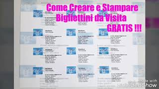 Tutorial Come Creare e Stampare bigliettini da visita Gratis 😎 [upl. by Nymsaj628]