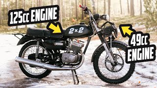 DIY 2WD Motorcycle with 2 Engines  TEST [upl. by Nnylyma]