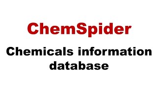 Chemspider  A chemicals information database  Bioinformatics important tools and software [upl. by Tersina413]