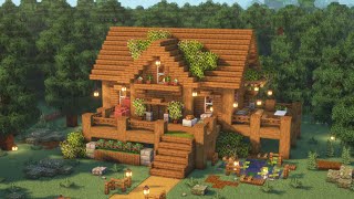 Minecraft How to Build an Aesthetic Spruce House  Tutorial [upl. by Eninaej]