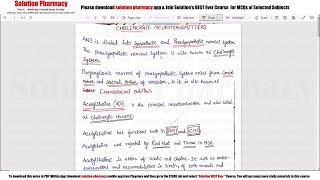 Class 27 Cholinergic Neurotransmitters Part 01  Introduction  Medicinal Chemistry 01  BPharm [upl. by Coats652]