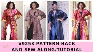 How to sew a Kimono Duster from Vogue 9253 Tutorial and Pattern Hack [upl. by Anesuza755]