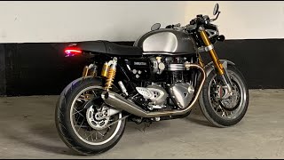 Triumph Thruxton R Passenger Seat and Foot Peg Install [upl. by Oyam]