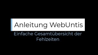 Einfache Gesamtübersicht über Fehlzeiten erstellen [upl. by Tiemroth]