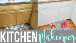 HOW TO TRANSFORM YOUR KITCHEN FOR UNDER 100  KITCHEN CABINET MAKEOVER  Page Danielle [upl. by Aibsel]