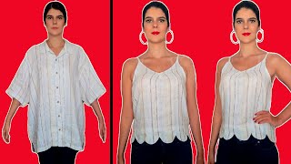 14 TRANSFORMAR CAMISA DE HOMBRE EN UNA ESPECTACULAR BLUSA DE MUJER  ByMariG [upl. by Haimes]