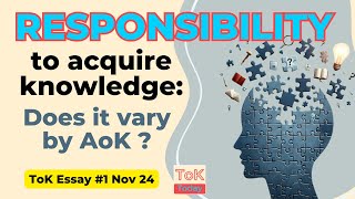 ToK Essay 1 Nov 24 Responsibility to acquire knowledge [upl. by Chappy]