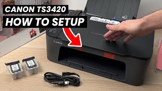 How to SETUP Canon Pixma TS3420 Printer Install Ink Paper WiFi Connect Scan [upl. by Dranyam]