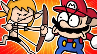 SPEEDRUNNER MARIO VS SPEEDRUNNER LINK [upl. by Otilia]